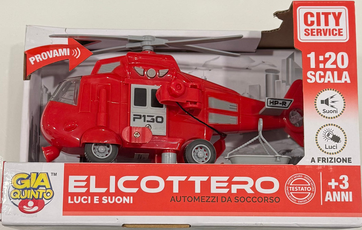 Elicottero da soccorso con luci e suoni