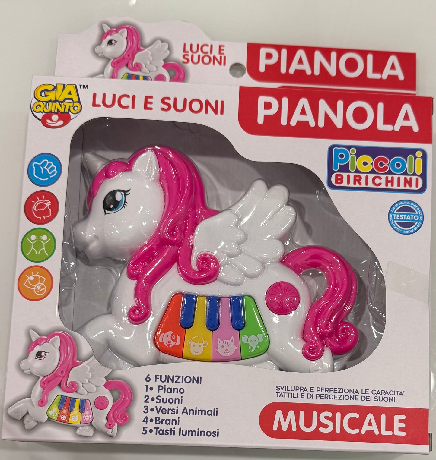 Pianola musicale unicorno