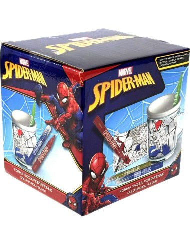 Tazza con album e colori spiderman marvel