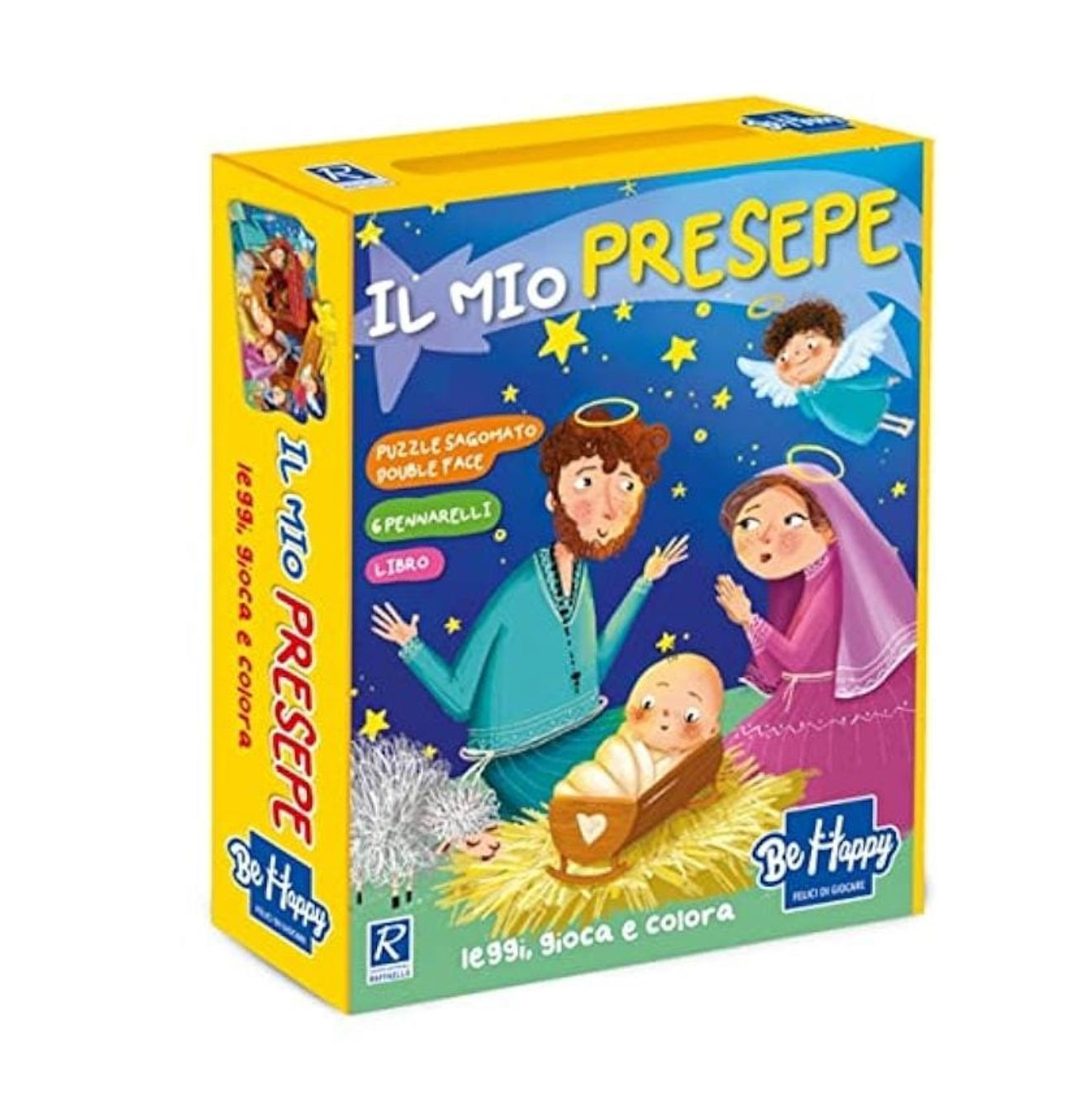 Puzzle double-face il mio presepe con pennarelli e libro